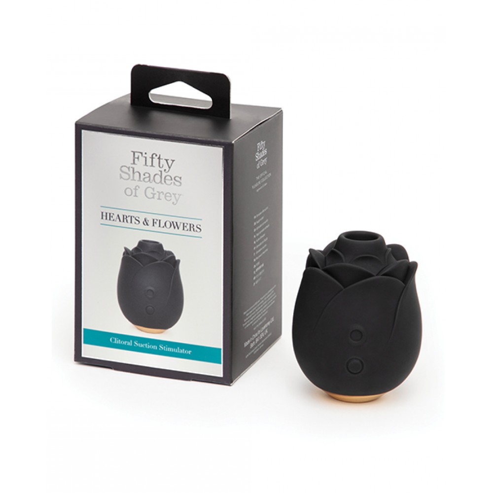 Секс игрушки - Клиторальный стимулятор в форме розы Fifty Shades of Grey Rose Clitoral Suction черного цвета 1