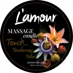 Массажная свеча L'amour Passion Lily & Fig с фруктово-цветочным ароматом , 30 мл