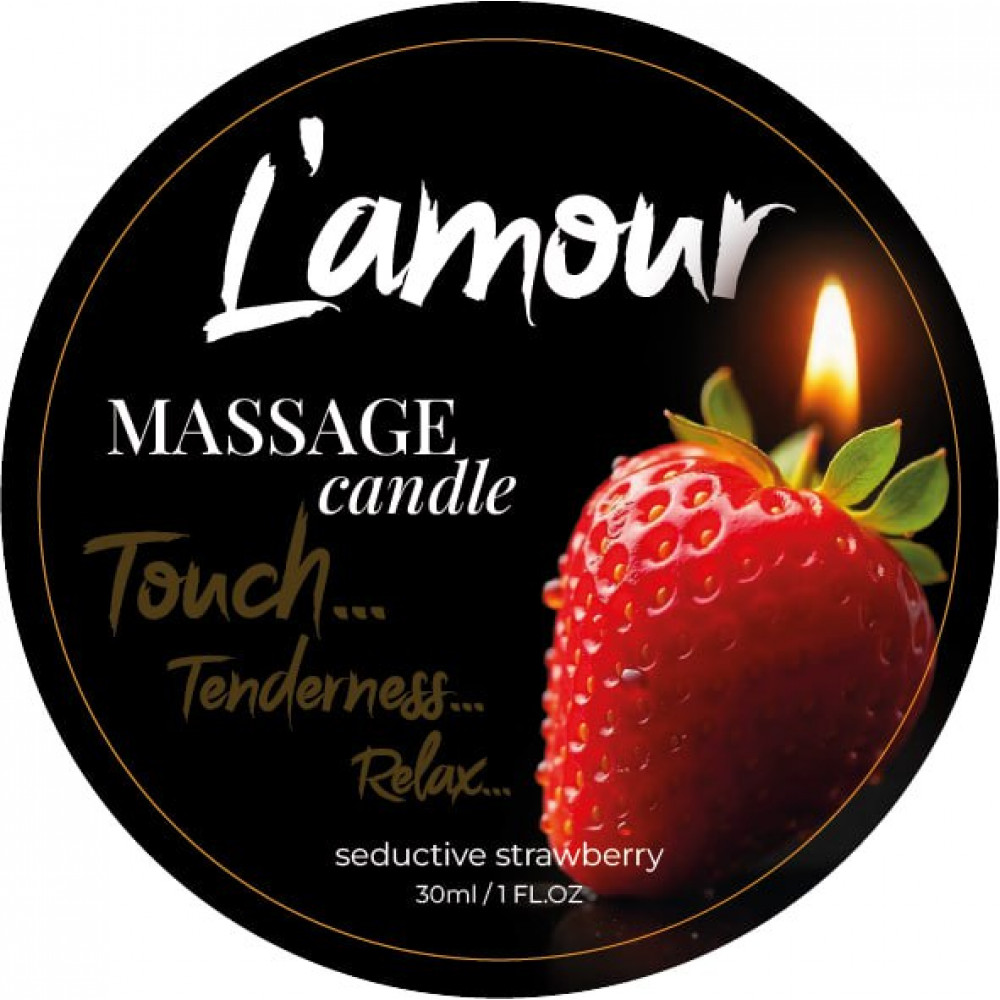 Лубриканты - Массажная свеча L'amour Seductive Strawberry с ароматом клубники, 30 мл