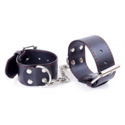 Наручники из искуственной кожи Fetish Boss Series - Handcuffs with Red Line, BS3300115