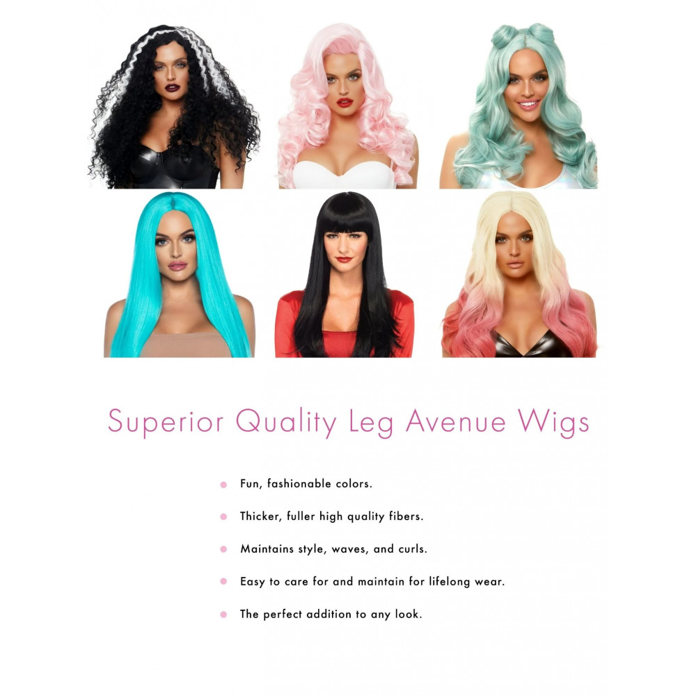 Аксессуары для эротического образа - Парик черно-белый Leg Avenue Leg Avenue Cruella, размер O/S, длина 64 см 2