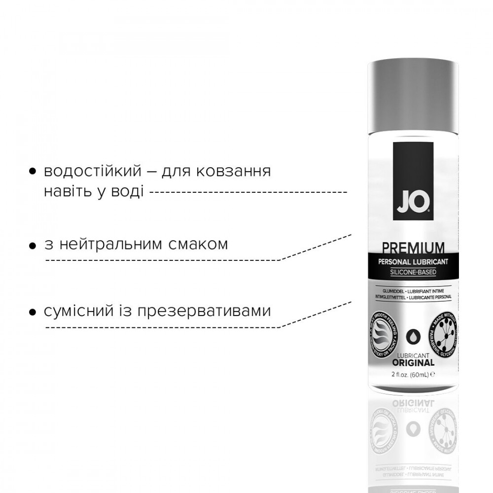 Смазки на силиконовой основе - Лубрикант на силиконовой основе System JO PREMIUM — ORIGINAL (60 мл) без консервантов 2