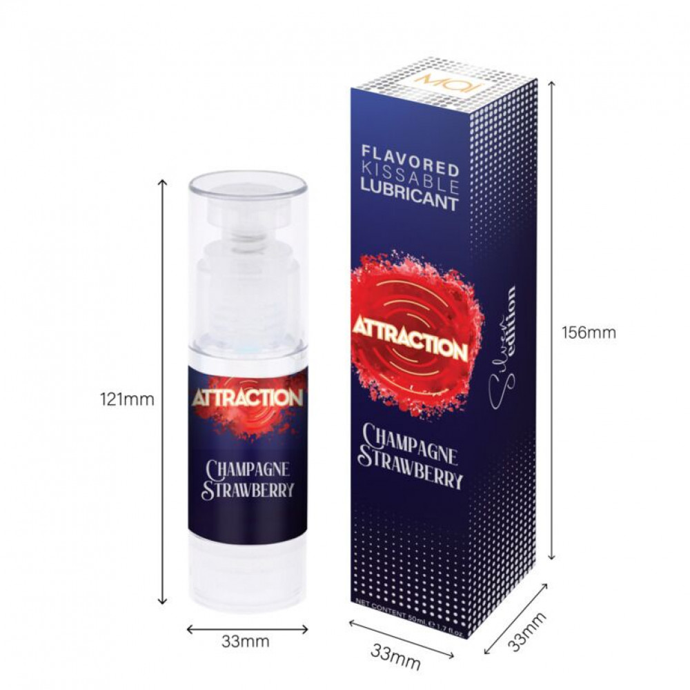 Оральные смазки - Смазка для орального секса на водной основе MAI Attraction Champagne Strawberry (50 мл)  2