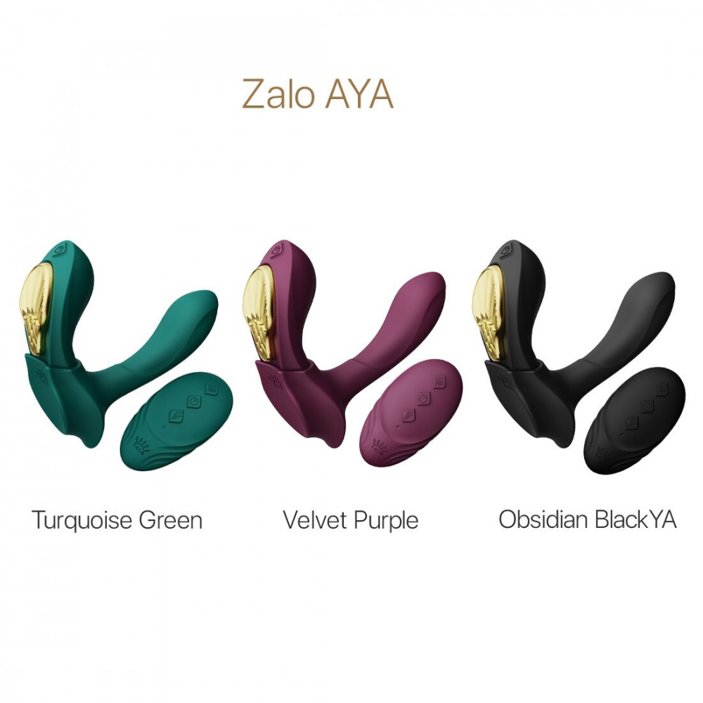 Вибратор - Смарт-вибратор в трусики Zalo - AYA Velvet Purple, насадка и пульт ДУ 2