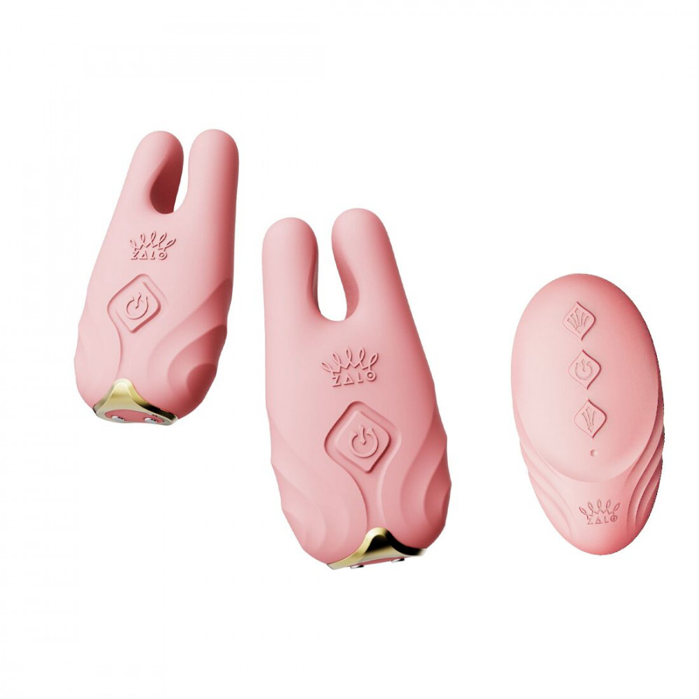Для груди и сосков - Смарт-вибратор для груди Zalo - Nave Coral Pink, пульт ДУ, работа через приложение