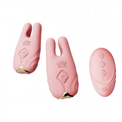 Смарт-вибратор для груди Zalo - Nave Coral Pink, пульт ДУ, работа через приложение