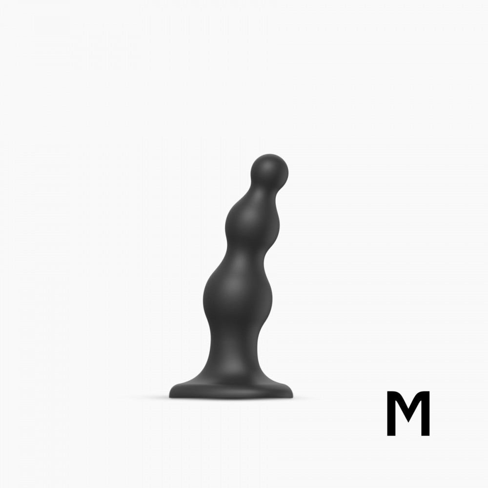 Страпон - Насадка для страпона Strap-On-Me Dildo Plug Beads Black M