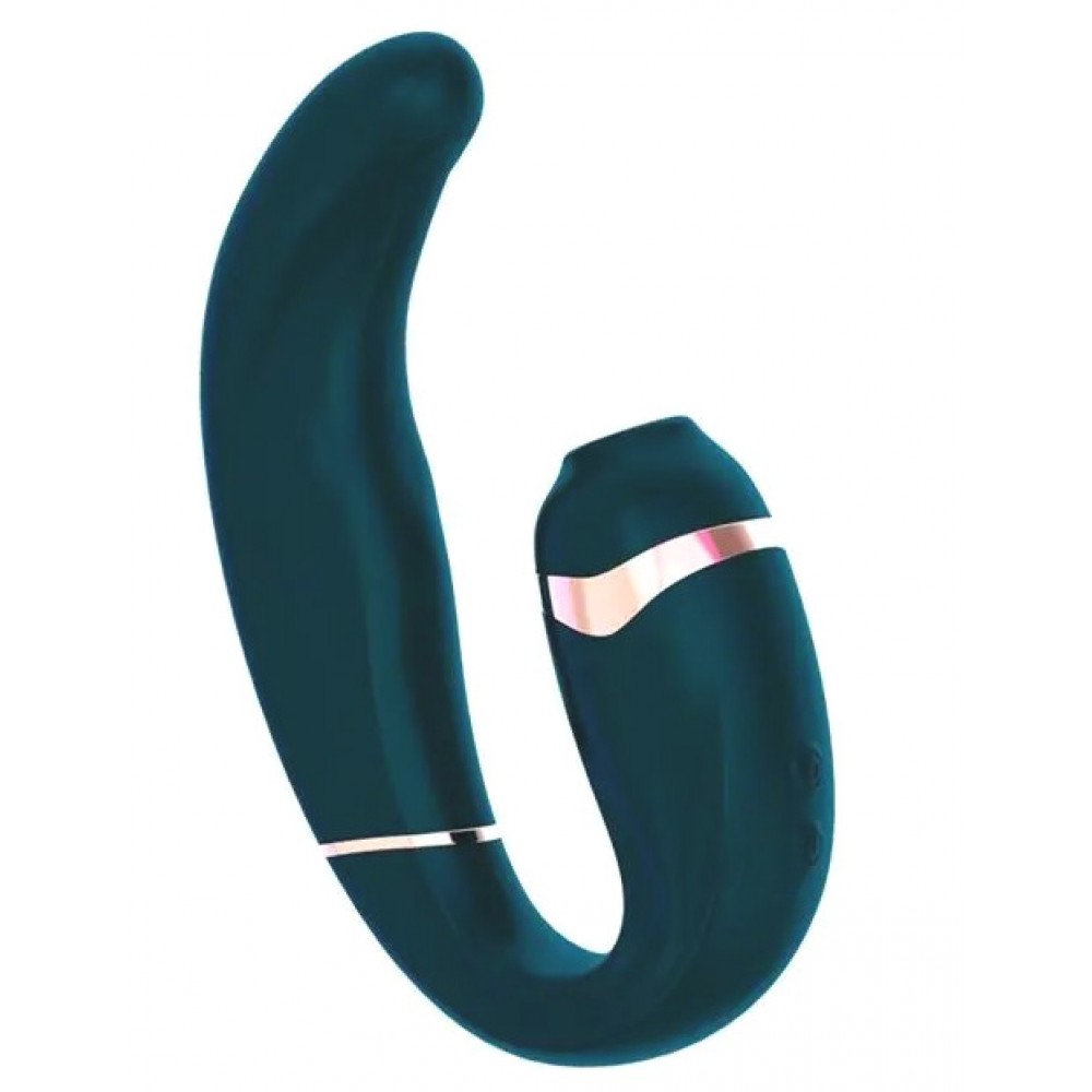 Секс игрушки - Вакуумный стимулятор клитора и точки G Adrien Lastic My-G из силикона, зеленый