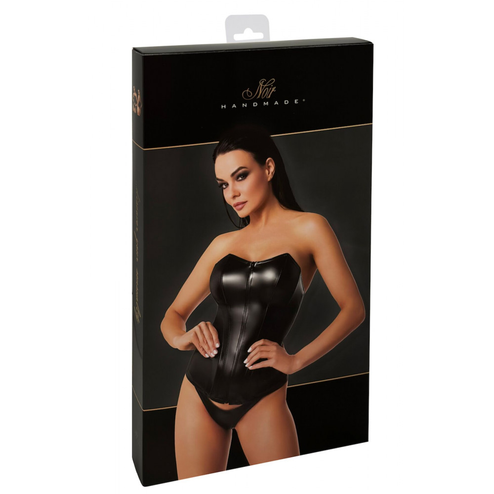 Эротические корсеты - Корсет Noir Handmade F334 Powerwetlook corset - XL 7