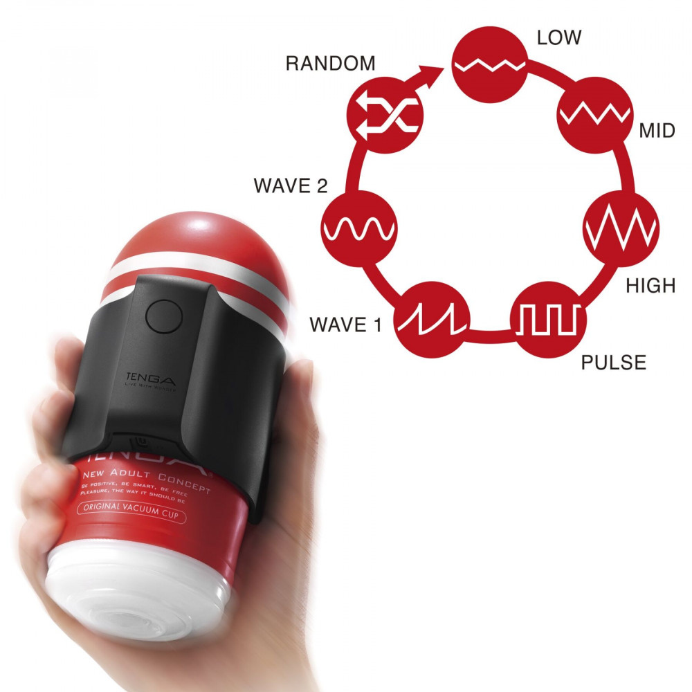 Аксессуары для мастурбаторов - Вибронасадка Tenga CUP VIBRATOR, 7 режимов, 2 мастурбатора в комплекте 1