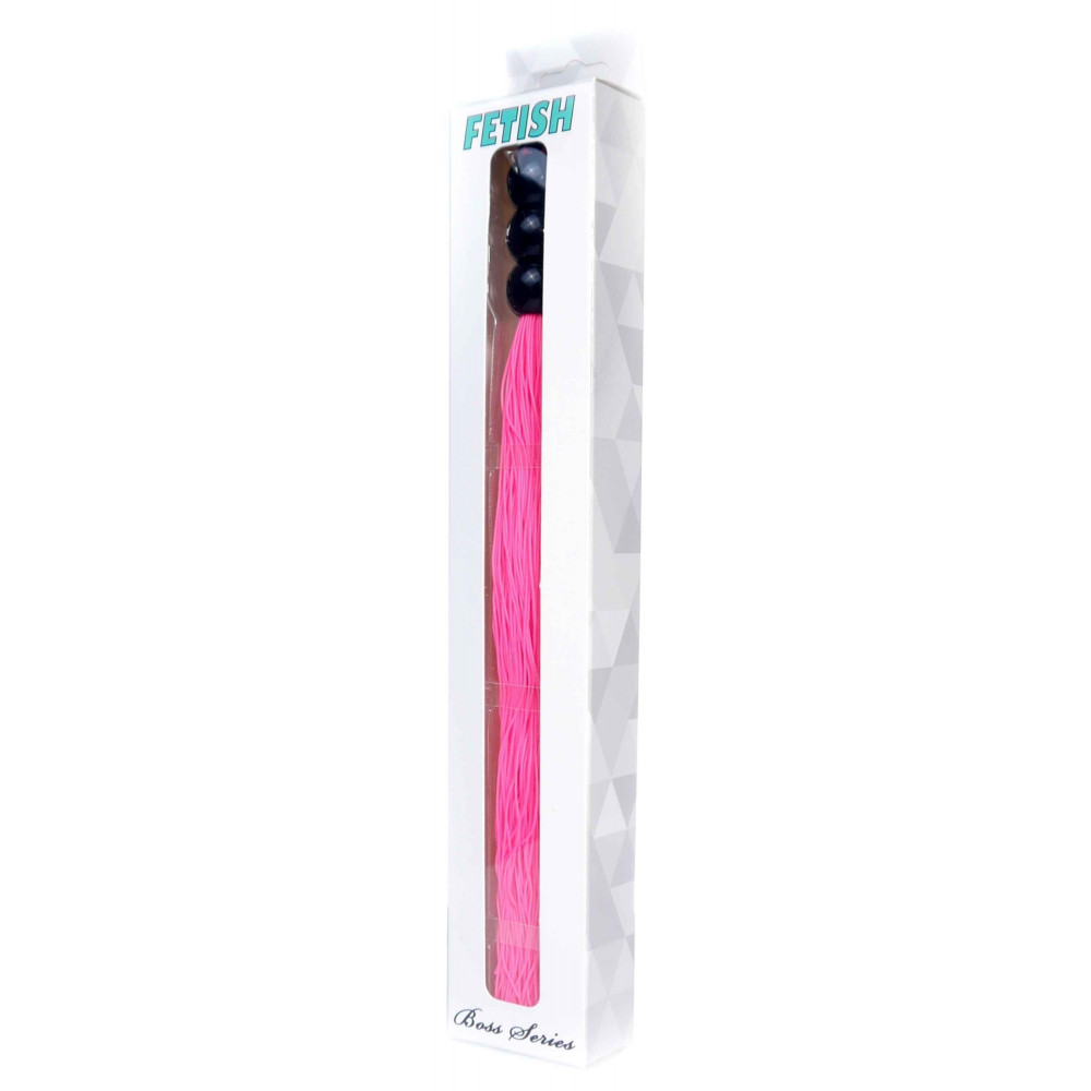 Электростимуляторы - Силиконовый флогер ( длина 26 см ) Fetish Boss Series - Silicone Whip Pink 10