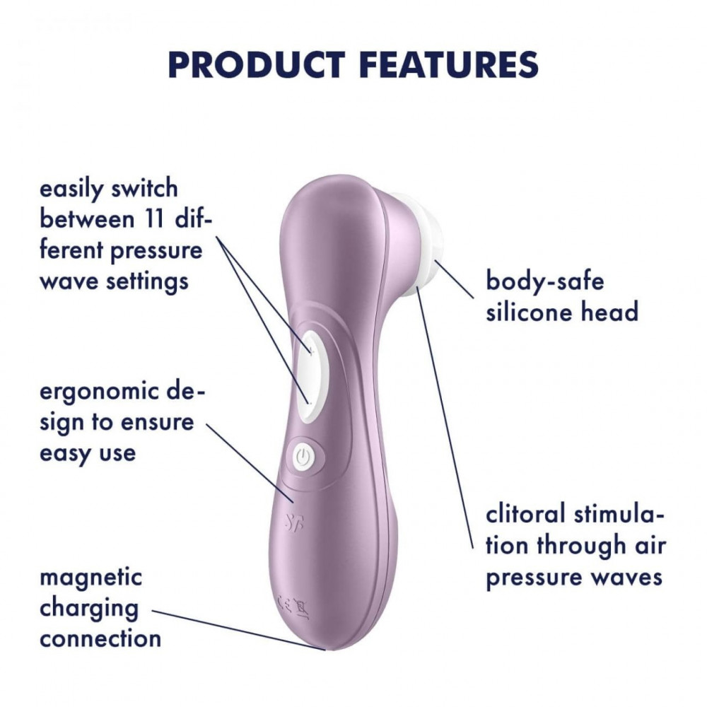 Секс игрушки - Вакуумный стимулятор клитора Satisfyer Pro 2, сиреневый 7