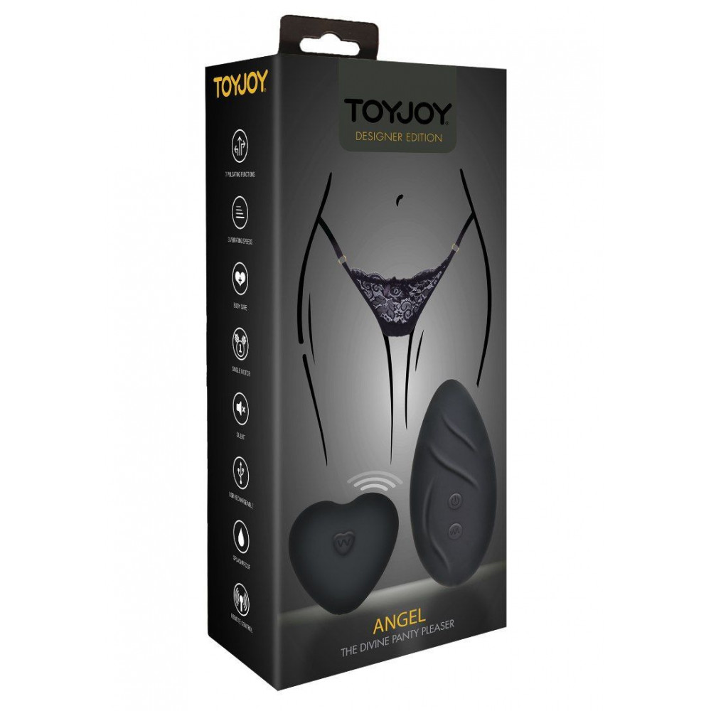 Секс игрушки - Вибратор в трусики с дистанционным пультом управления Toy Joy, трусики в комплекте, черного цвета 6