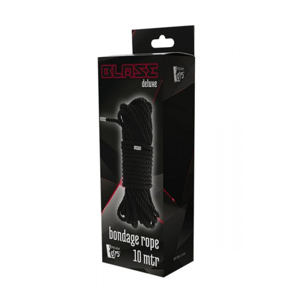 Наручники, веревки, бондажы, поножи - Веревка для бондажа BLAZE DELUXE BONDAGE ROPE 10M BLACK 4