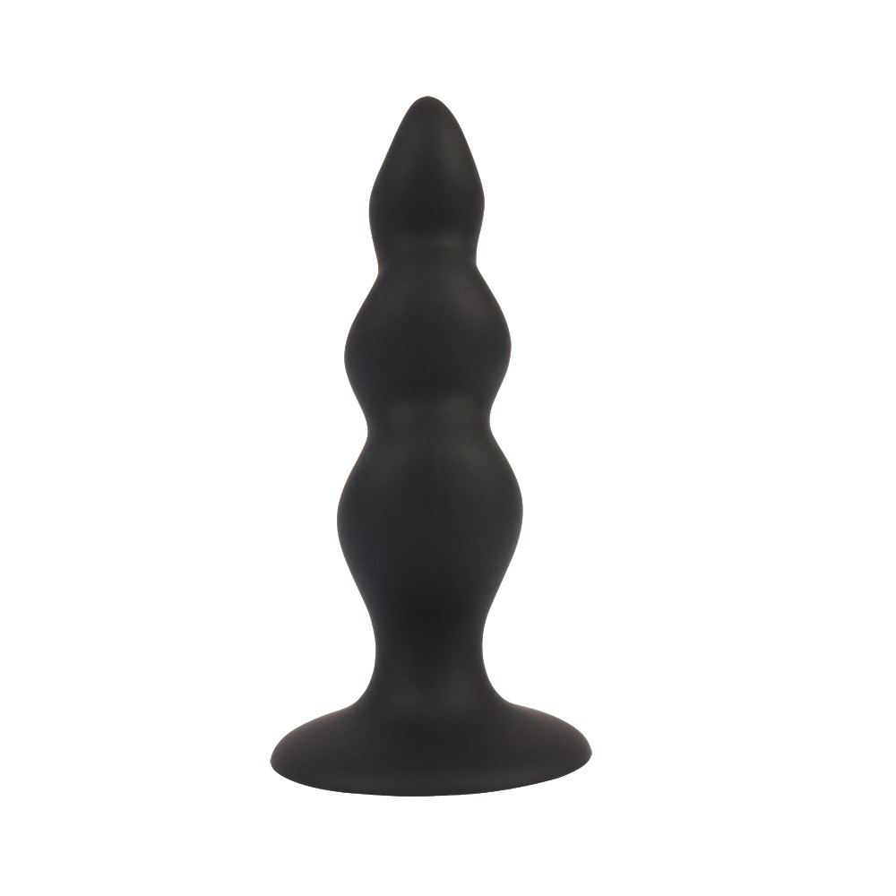 Секс игрушки - Анальная пробка с волнистой поверхностью Chisa Black Mont черная, 4.8 см 2