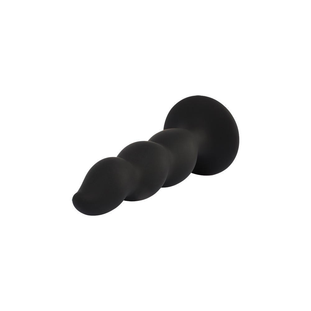 Секс игрушки - Анальная пробка с волнистой поверхностью Chisa Black Mont черная, 4.8 см 3