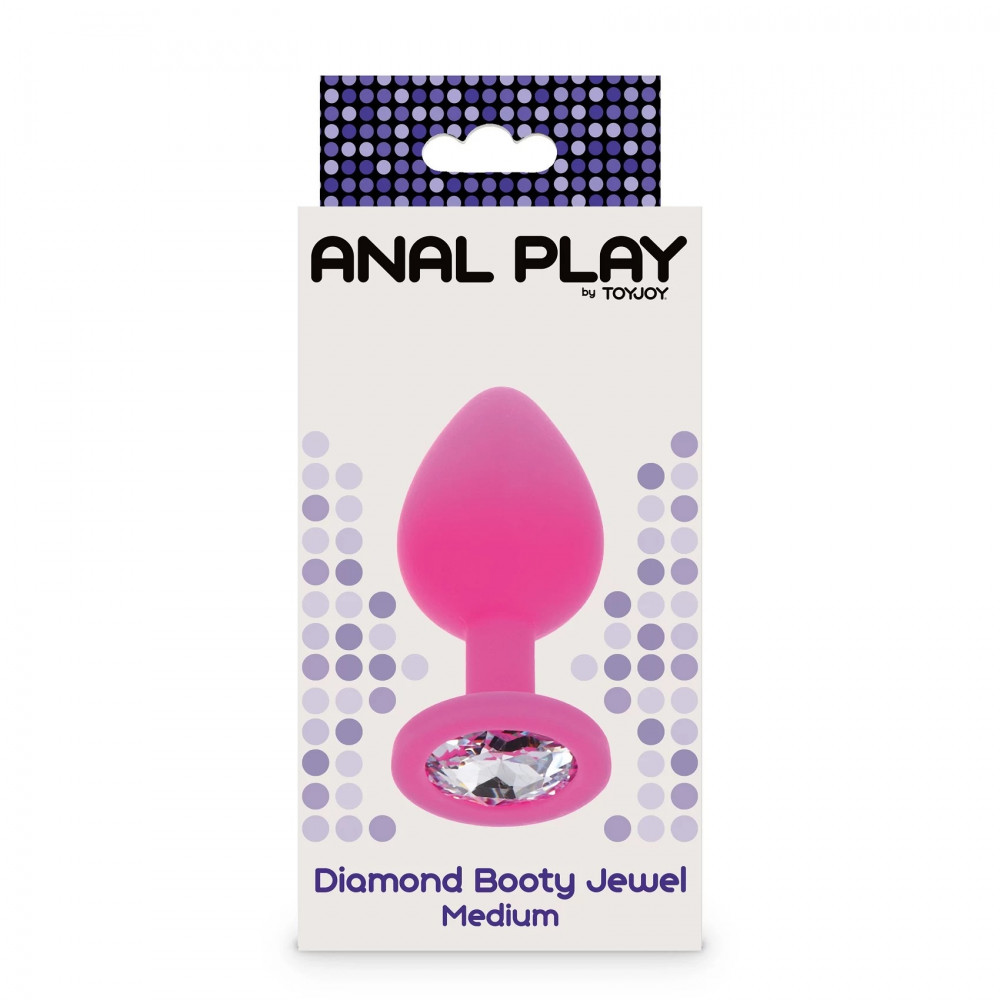 Секс игрушки - Анальная пробка Toy Joy Diamond Booty Jewel с камнем, розовый, Medium 3