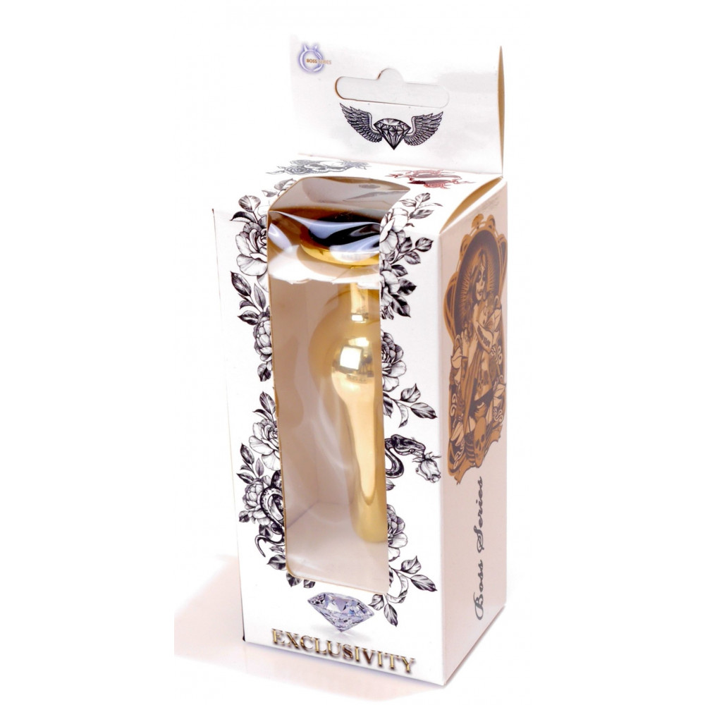 Анальные игрушки - Анальная пробка Boss Series - Jewellery Gold BUTT PLUG Black, BS6400065 2