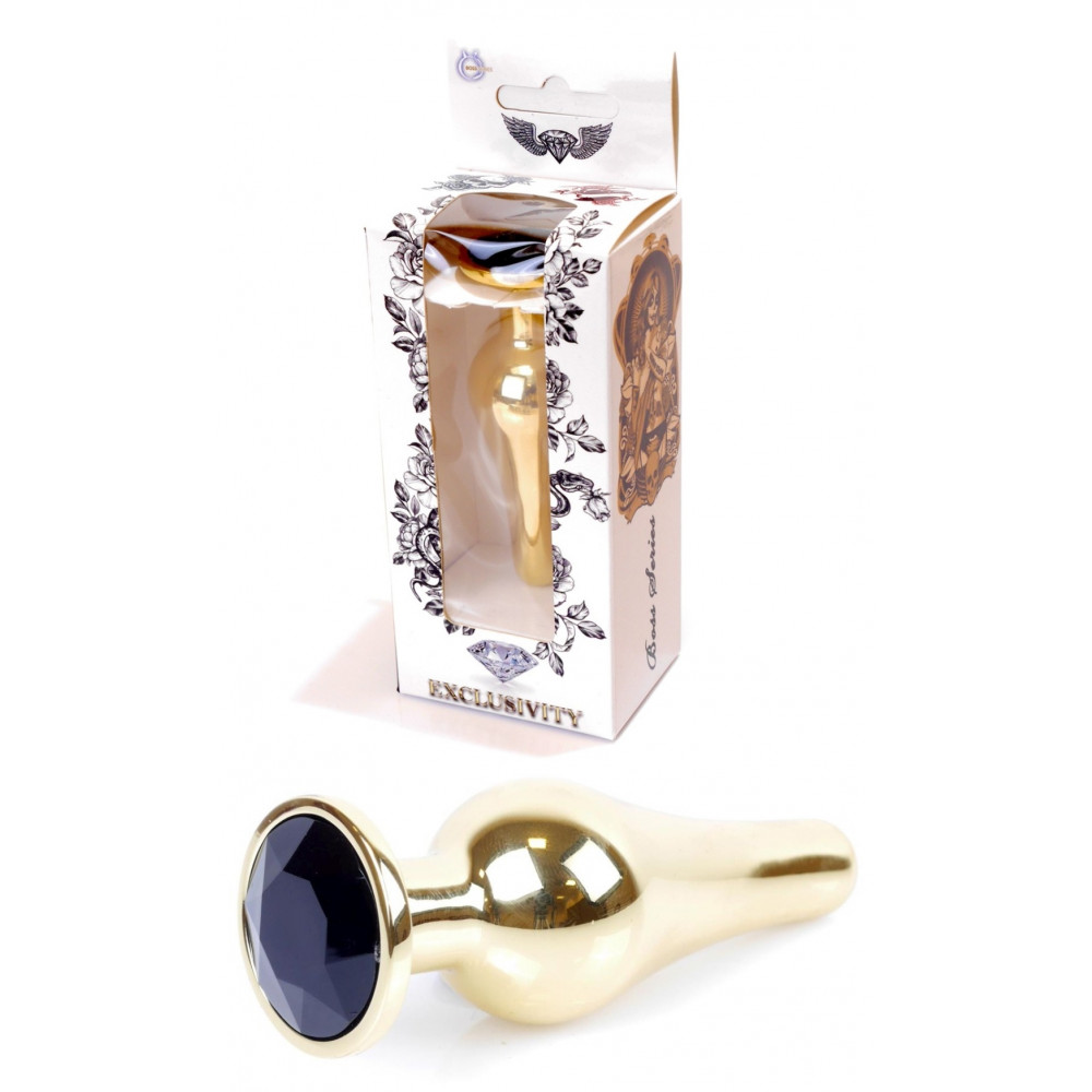 Анальные игрушки - Анальная пробка Boss Series - Jewellery Gold BUTT PLUG Black, BS6400065
