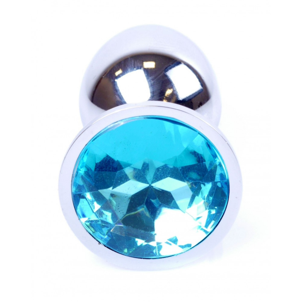 Анальные игрушки - Анальная пробка Boss Series - Jewellery Silver PLUG Light Blue S, BS6400014 6