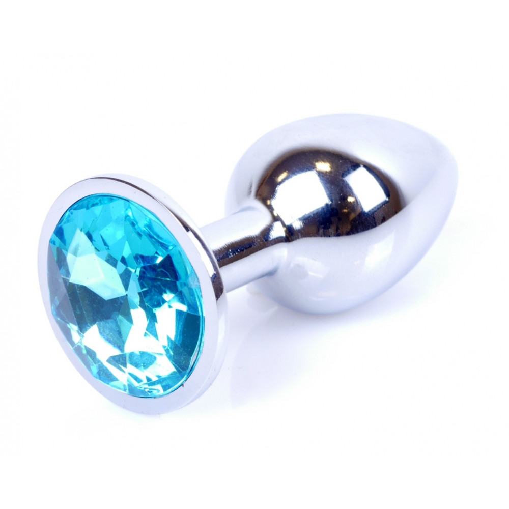 Анальные игрушки - Анальная пробка Boss Series - Jewellery Silver PLUG Light Blue S, BS6400014 7