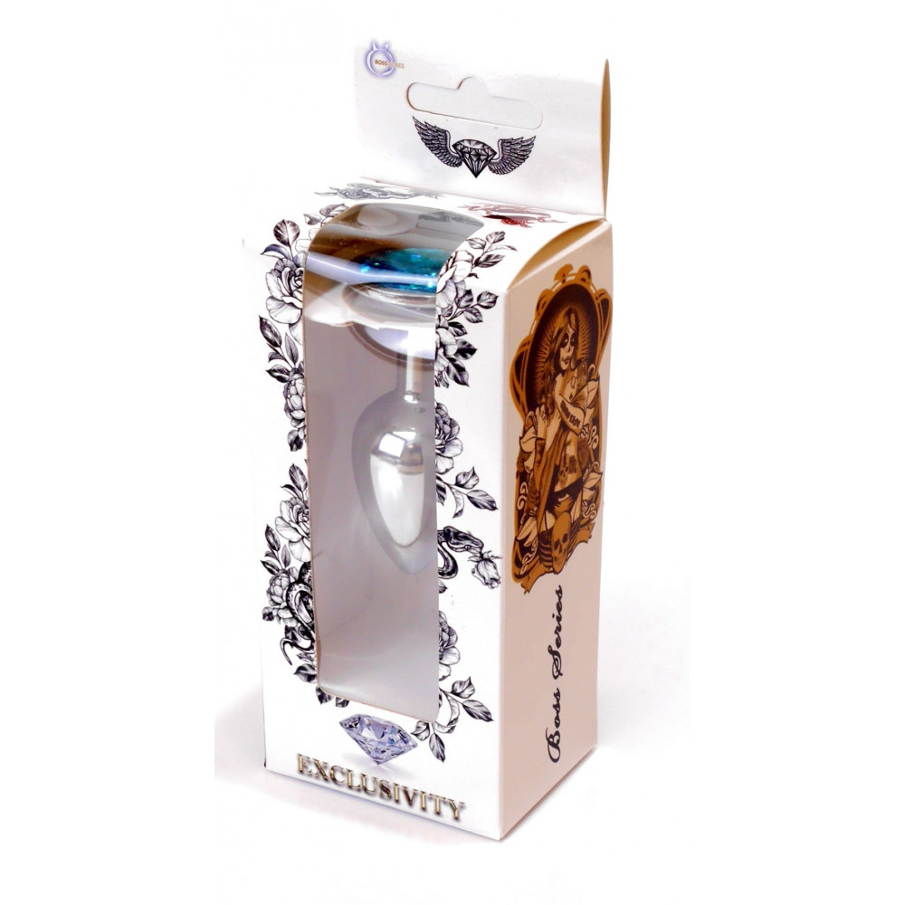 Анальные игрушки - Анальная пробка Boss Series - Jewellery Silver PLUG Light Blue S, BS6400014 2
