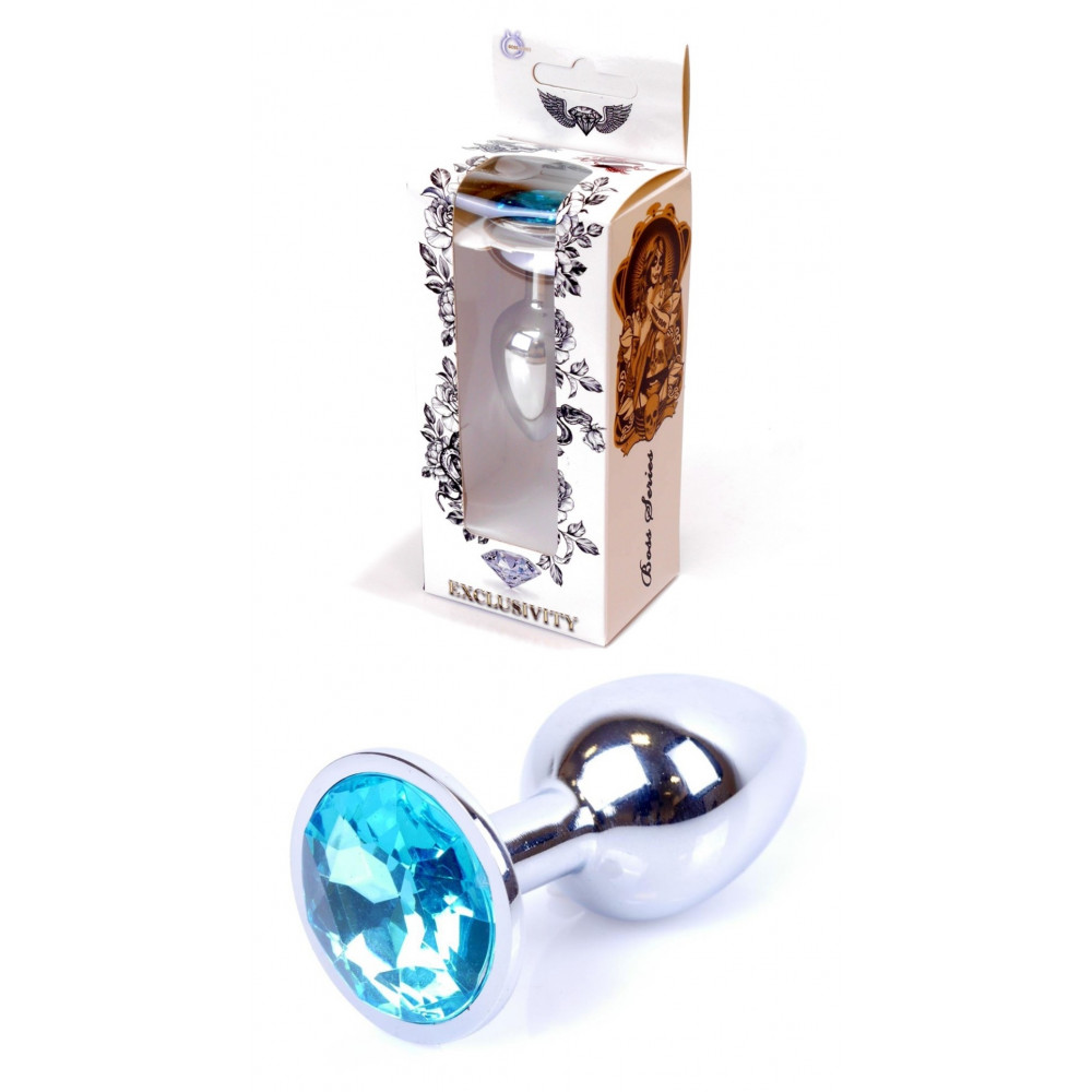 Анальные игрушки - Анальная пробка Boss Series - Jewellery Silver PLUG Light Blue S, BS6400014
