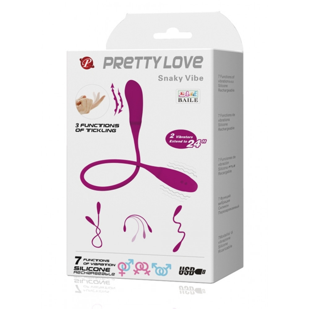 Вибратор - Гибкий вибростимулятор унисекс PRETTY LOVE - Snaky Vibe, BI-014327-3 1
