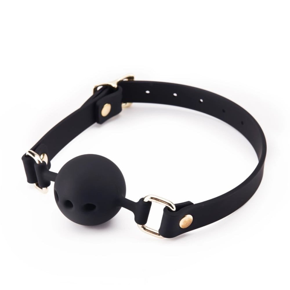БДСМ игрушки - Кляп с шариком Roоmfun Mouth Ball Gag силиконовый, черный
