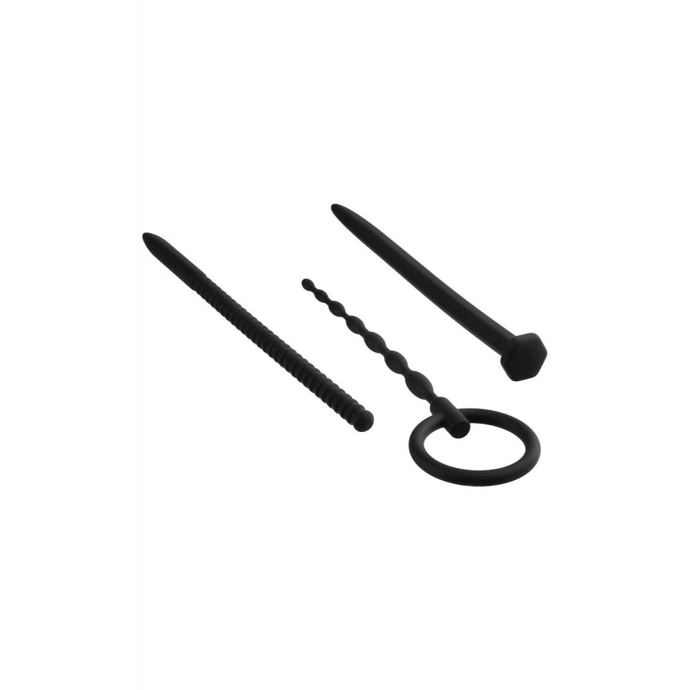 БДСМ игрушки - Набор черных уретральных катетеров NMC Knot Knot из силикона 2