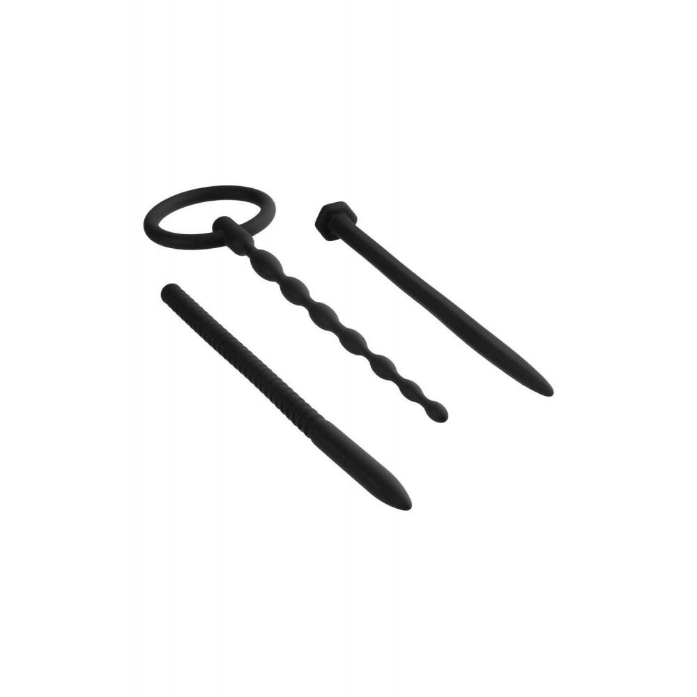БДСМ игрушки - Набор черных уретральных катетеров NMC Knot Knot из силикона 1