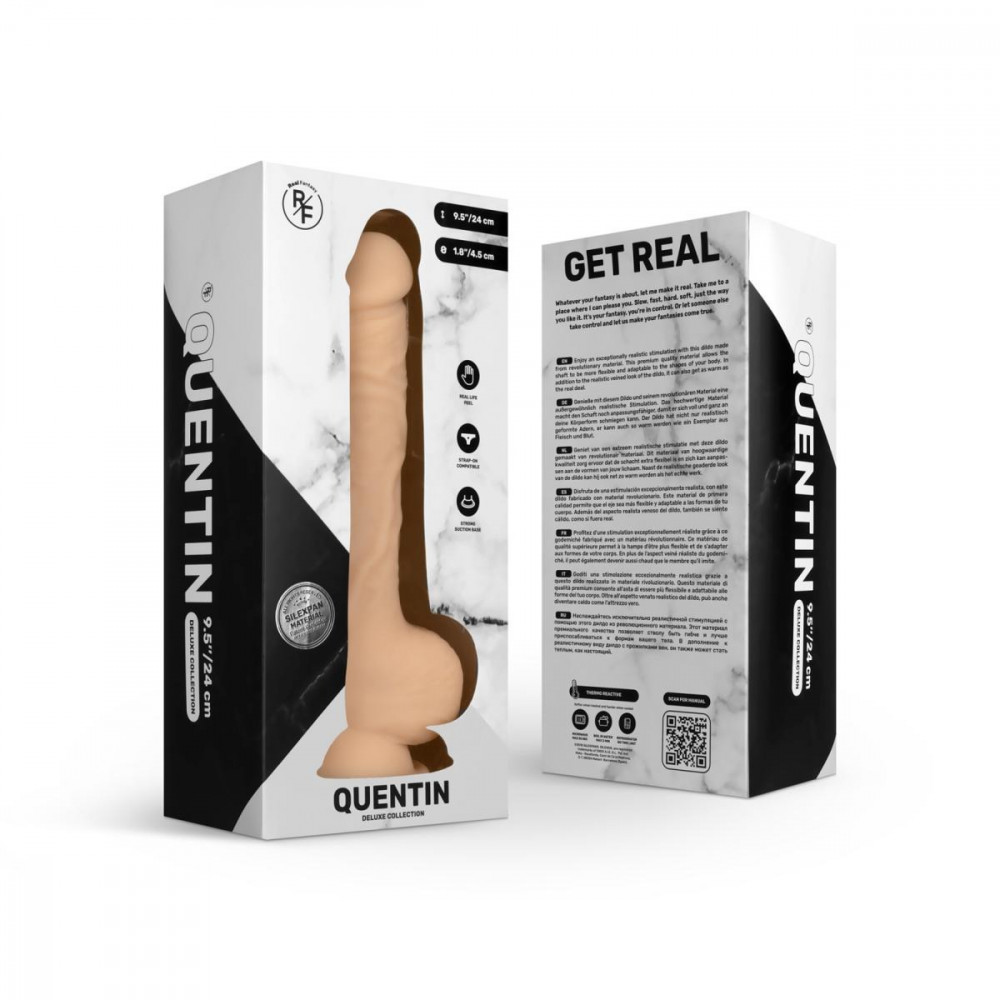 Фаллоимитаторы реалистичные - Фаллоимитор реалистичный на присоске Real Fantasy Deluxe - Quentin 24 cm