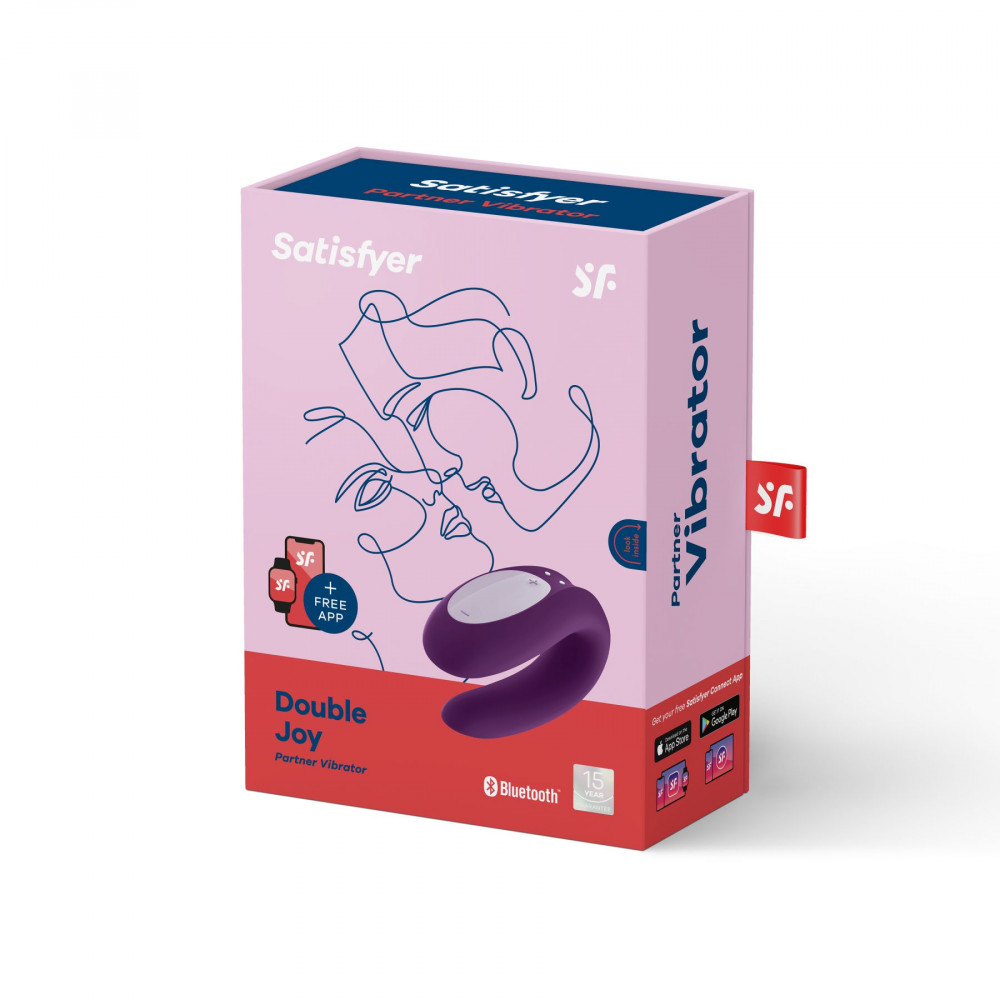 Вибраторы для пар - Смарт-вибратор для пар Satisfyer Double Joy Violet с широким клиторальным стимулятором 1