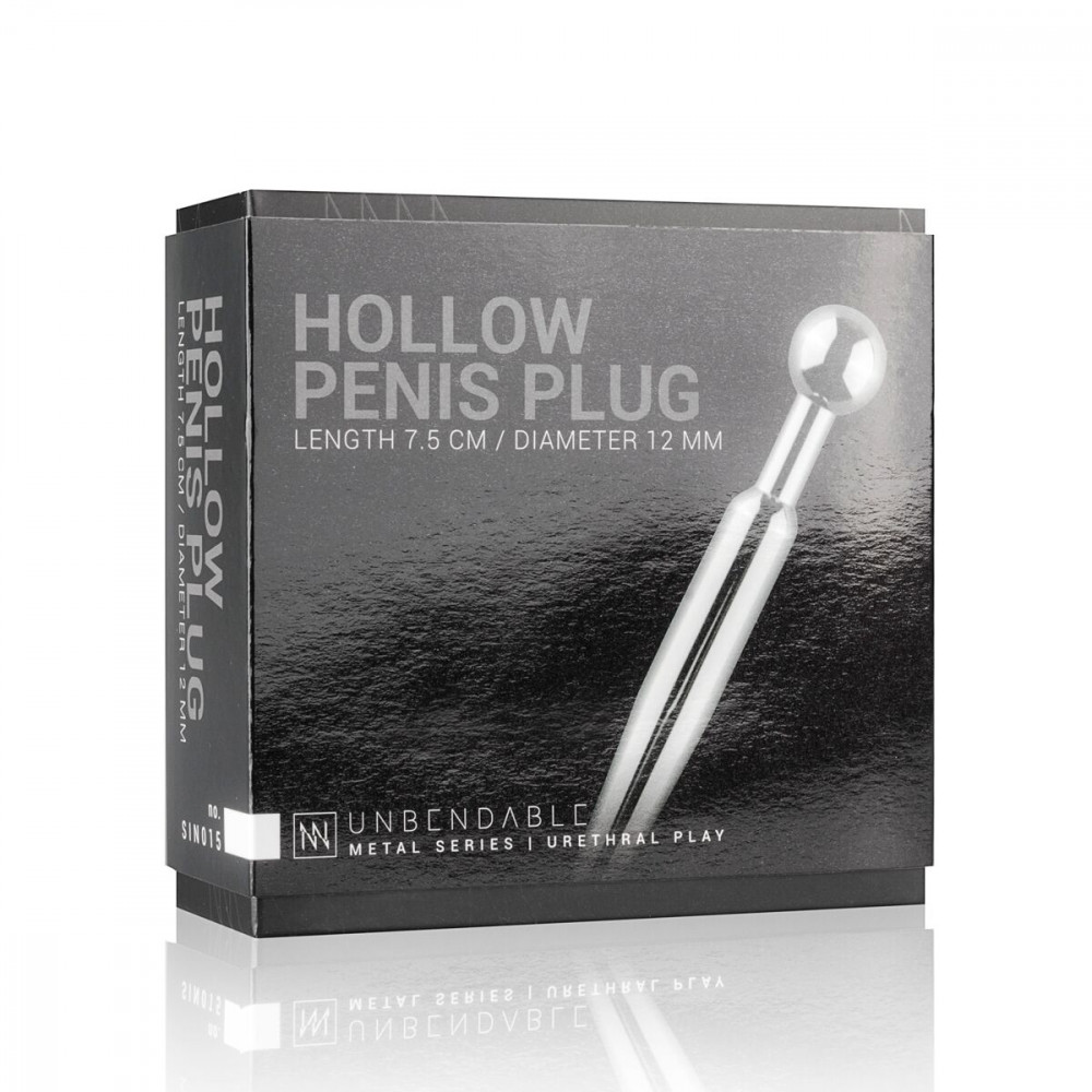   Аксессуары - Полый уретральный стимулятор Sinner Gear Unbendable — Hollow Penis Plug, длина 7,5 см, диаметр 12 мм 1