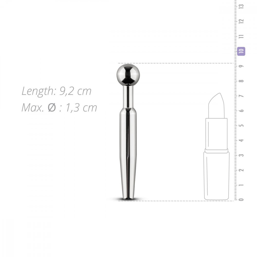   Аксессуары - Полый уретральный стимулятор Sinner Gear Unbendable — Hollow Penis Plug, длина 7,5 см, диаметр 12 мм 2