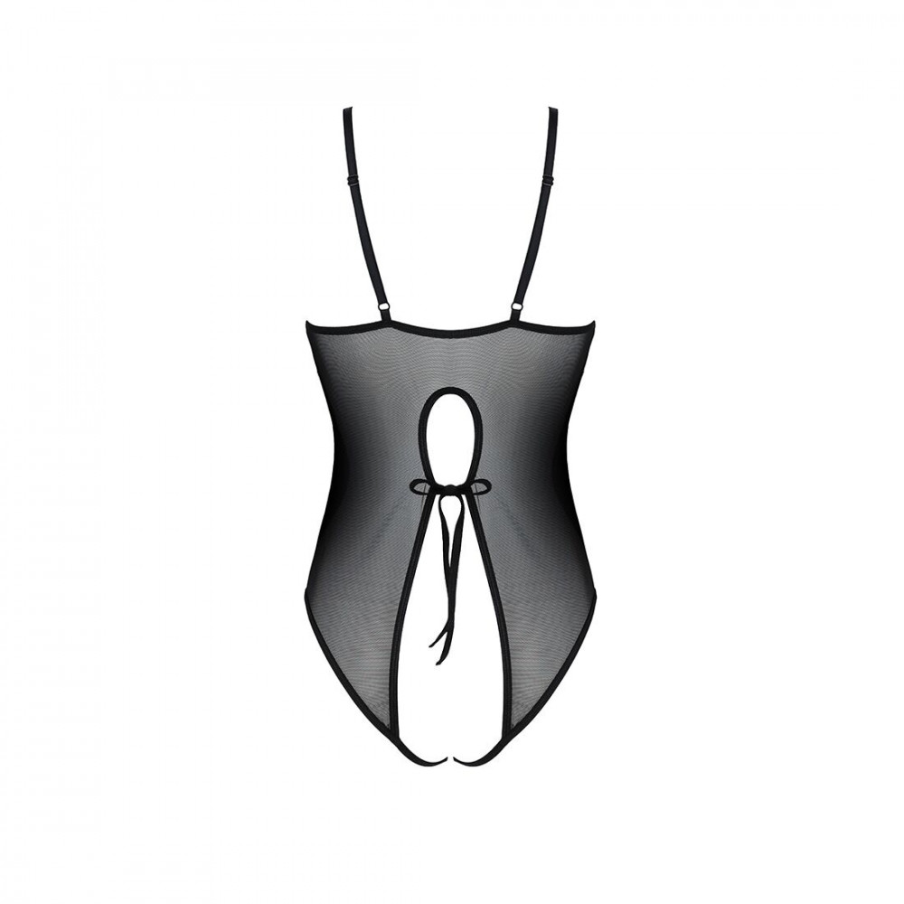 Эротическое боди - Боди с ажурным декором и открытым шагом Ursula Body black XXL/XXXL — Passion 2