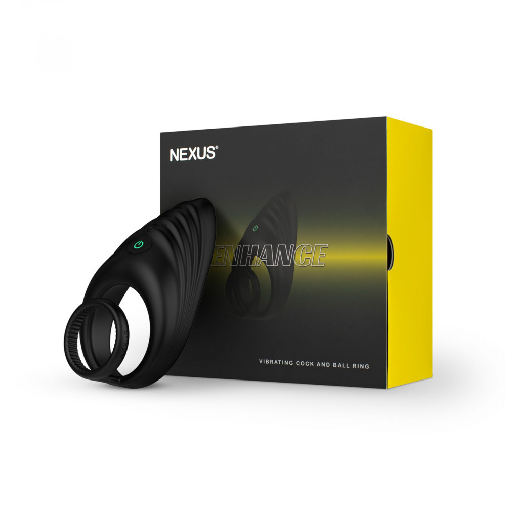 Эрекционные кольца с вибрацией - Эрекционное виброкольцо Nexus Enhance Vibrating Cock and Ball Ring, двойное 2