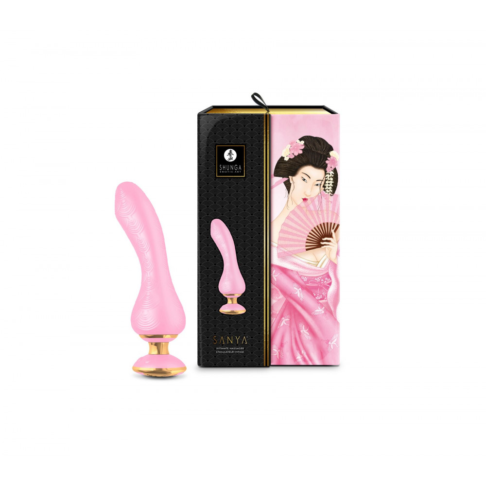 Вибратор - Вибратор для точки G Shunga Sanya Light Pink, гибкий ствол 3