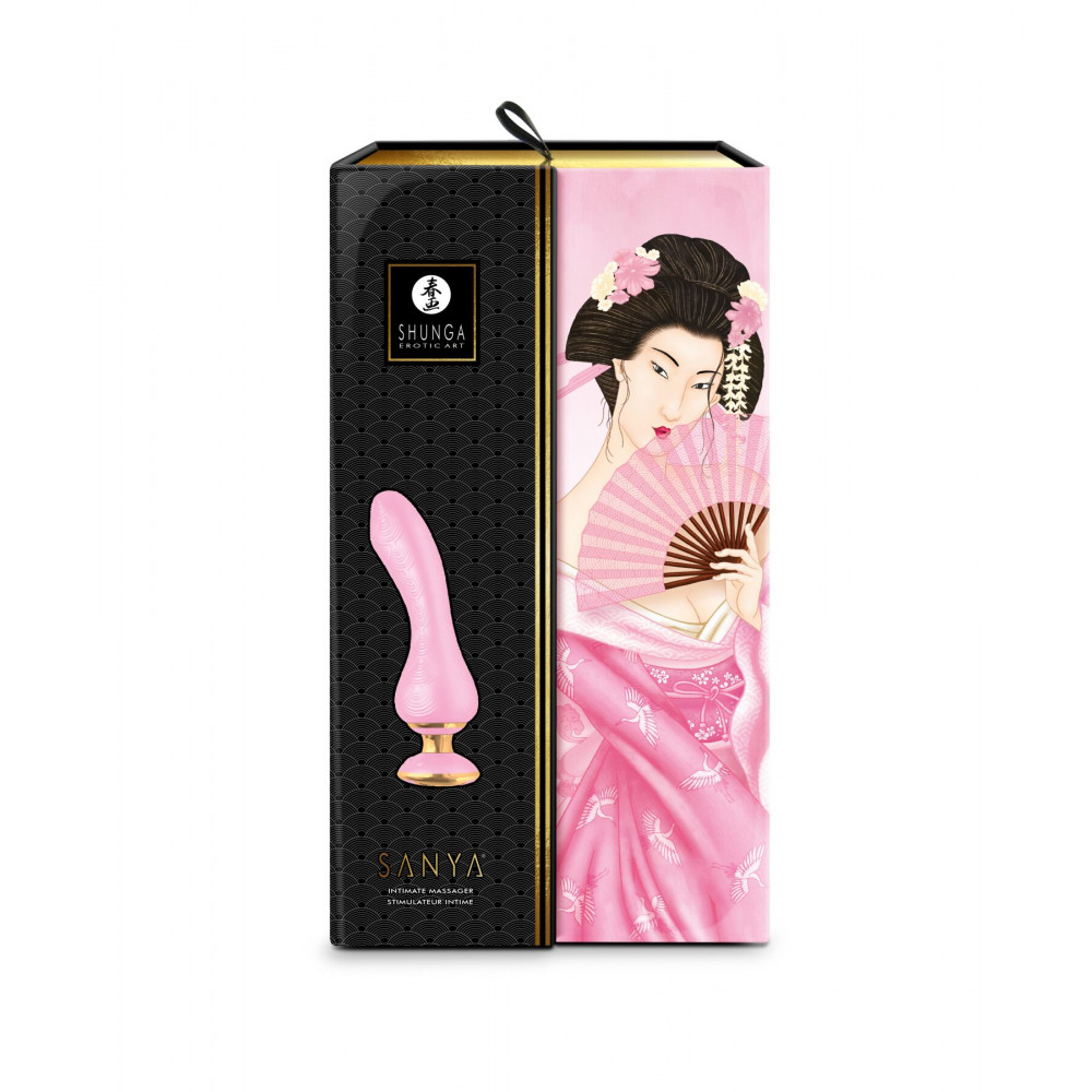 Вибратор - Вибратор для точки G Shunga Sanya Light Pink, гибкий ствол 2