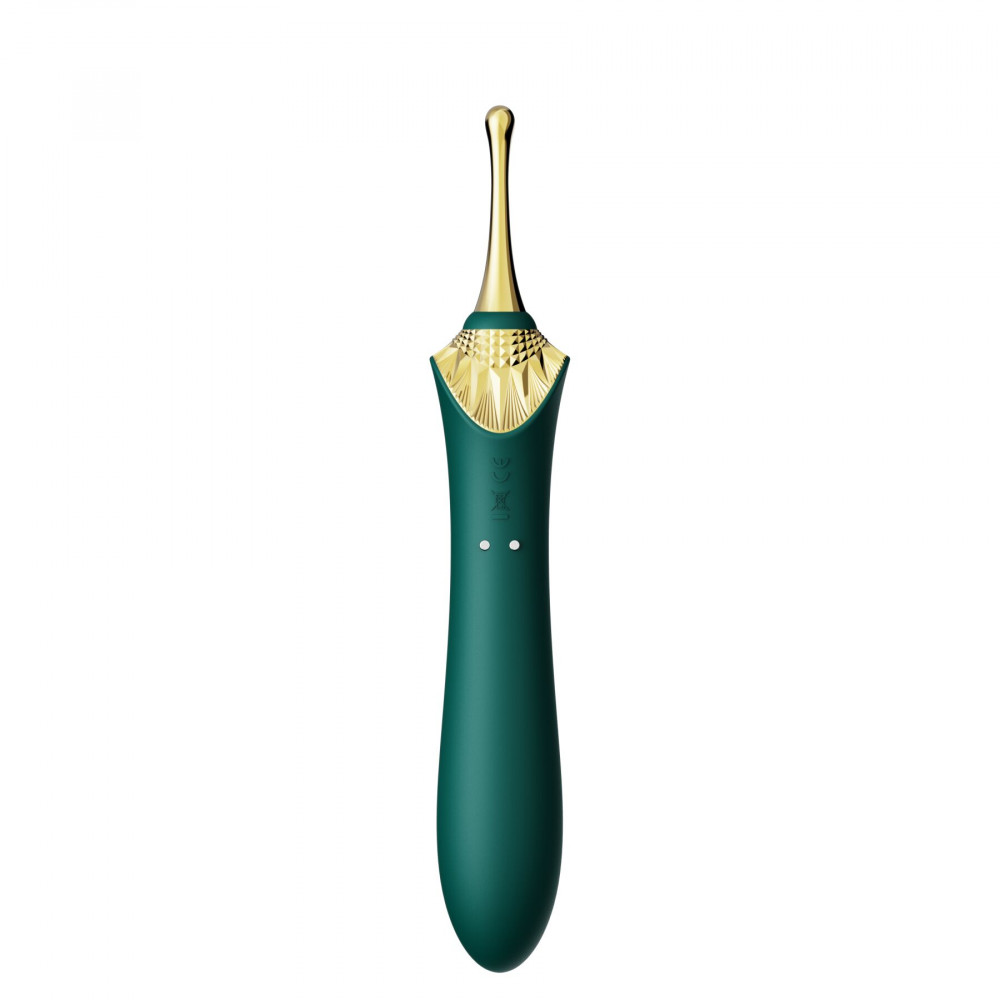 Клиторальный вибратор - Мультифункциональный вибратор Zalo — Bess 2 Turquoise Green, 4 насадки, подогрев 2