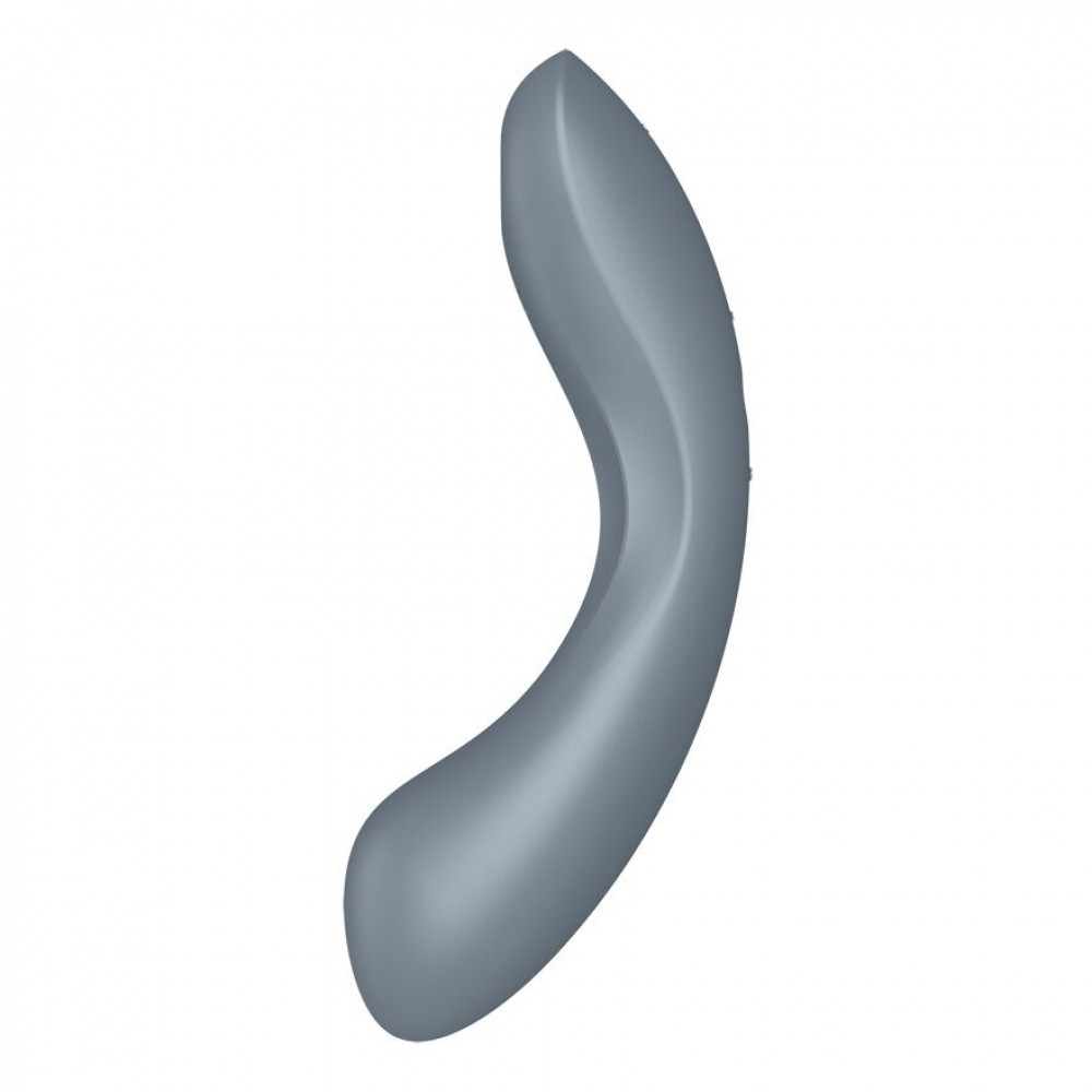 Вибраторы вакуумные - Вакуумный стимулятор с вибрацией Satisfyer Curvy Trinity 1 Bluegrey, игрушка 3в1 4