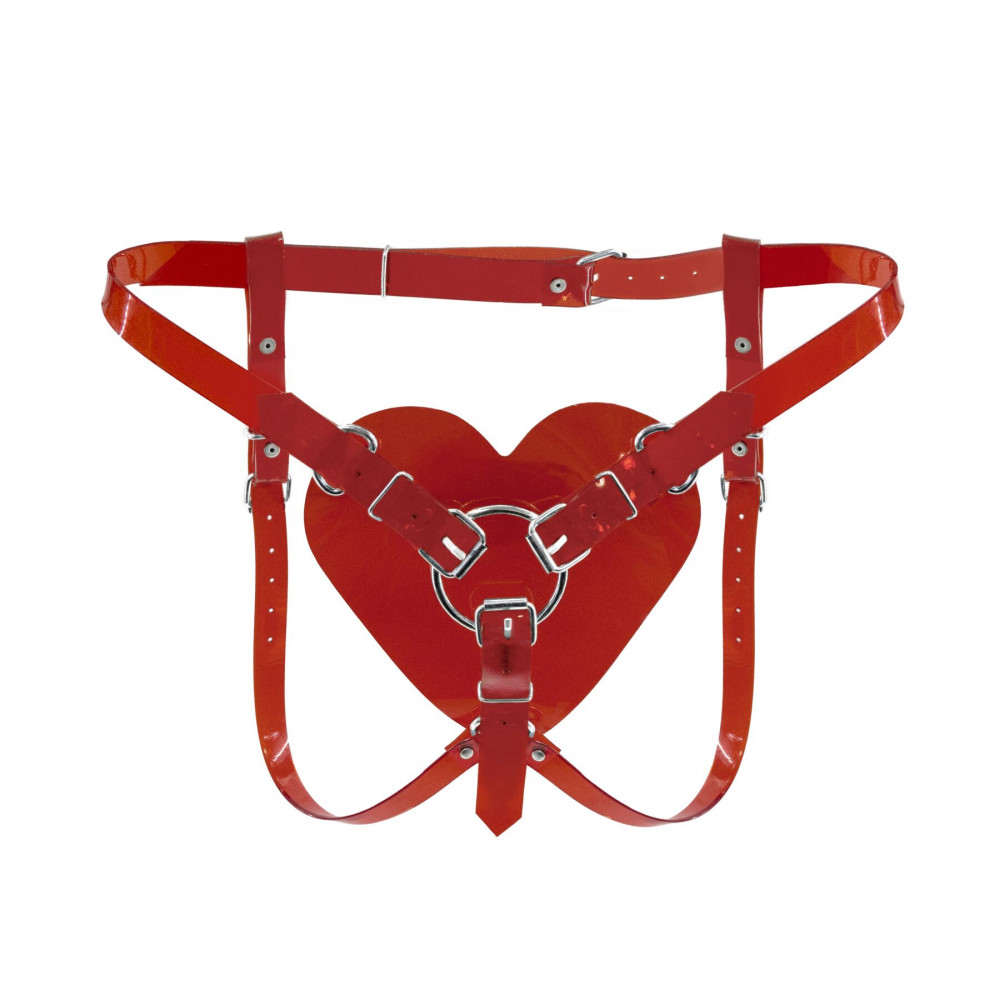 Трусики для страпонов - Трусики Сердце для страпона Feral Feelings - Hearts Strap-on Belt Red