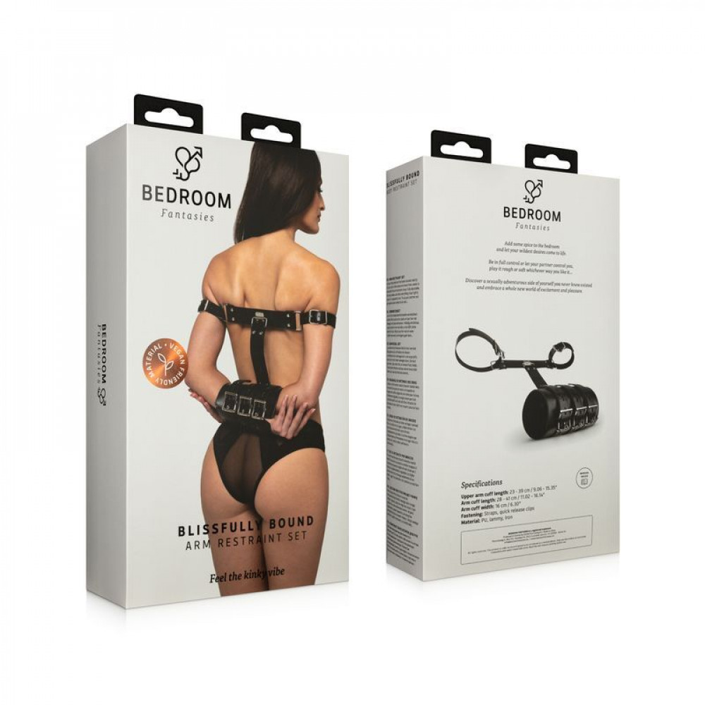Наручники, веревки, бондажы, поножи - Фиксатор Bedroom Fantasies Blissfully Bound Arm Restraint Set - Black 5