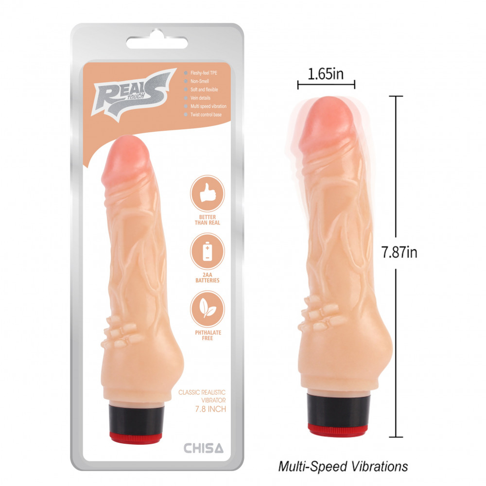 Секс игрушки - Вибратор реалистичный Chisa Real Touch S на батарейках, бежевый 5