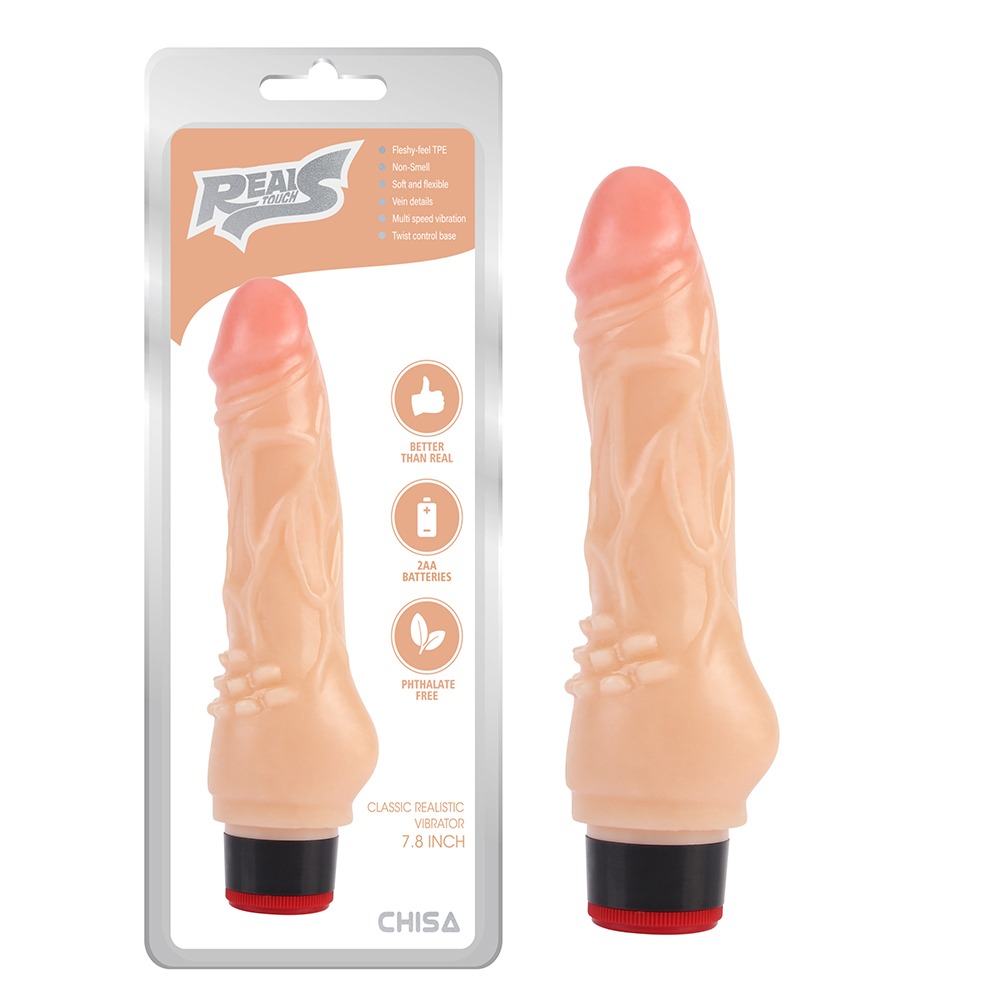 Секс игрушки - Вибратор реалистичный Chisa Real Touch S на батарейках, бежевый