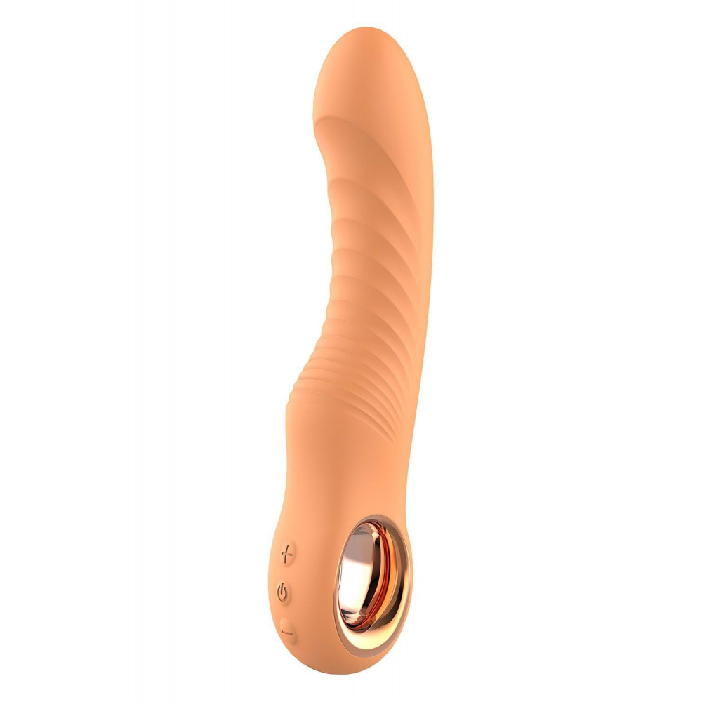 Секс игрушки - Вибратор ребристый Dream Toys Glam Flexible Ribbed Vibe, оранжевый