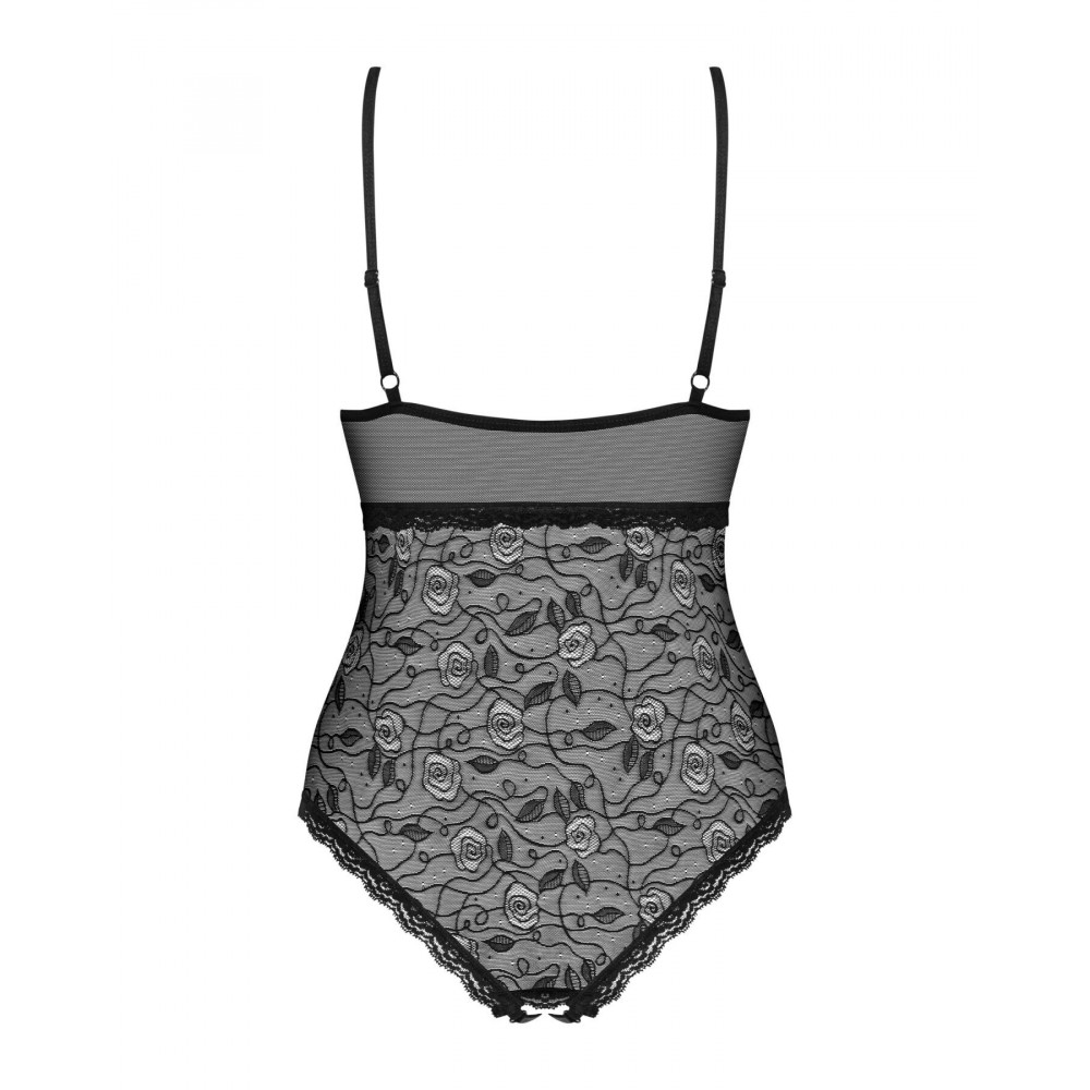 Эротическое боди - Кружевное боди с доступом 818-TED-1 teddy XS/S, черное 3