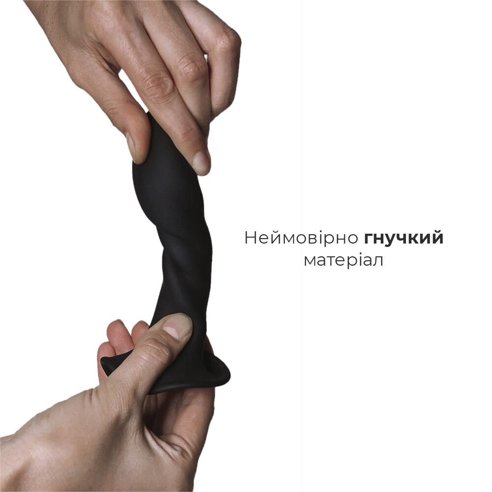 Дилдо - Дилдо с присоской Adrien Lastic Hitsens 5 Black, отлично для страпона, диаметр 2,4см, длина 13см 4