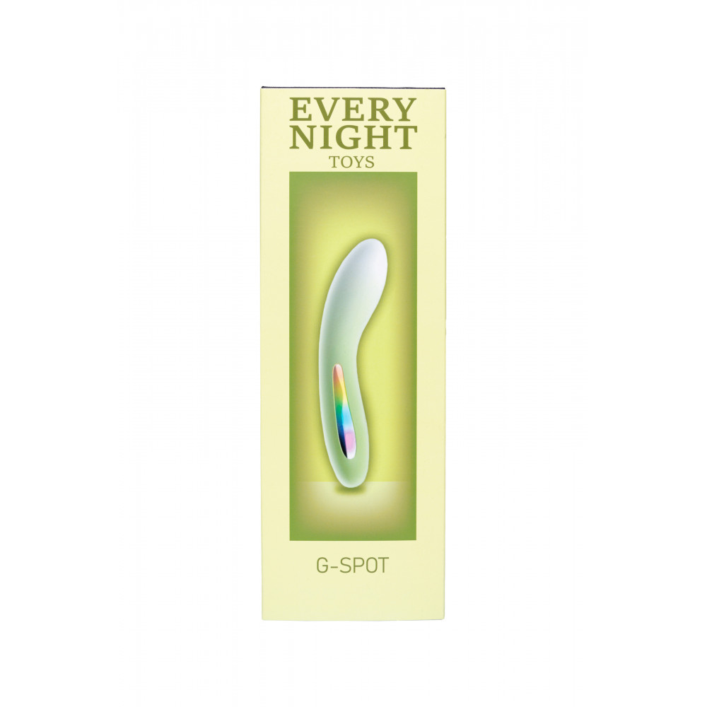 Секс игрушки - Мини вибратор для точки G Every Night Toys с цветным светодиодом, градиент зеленый 4