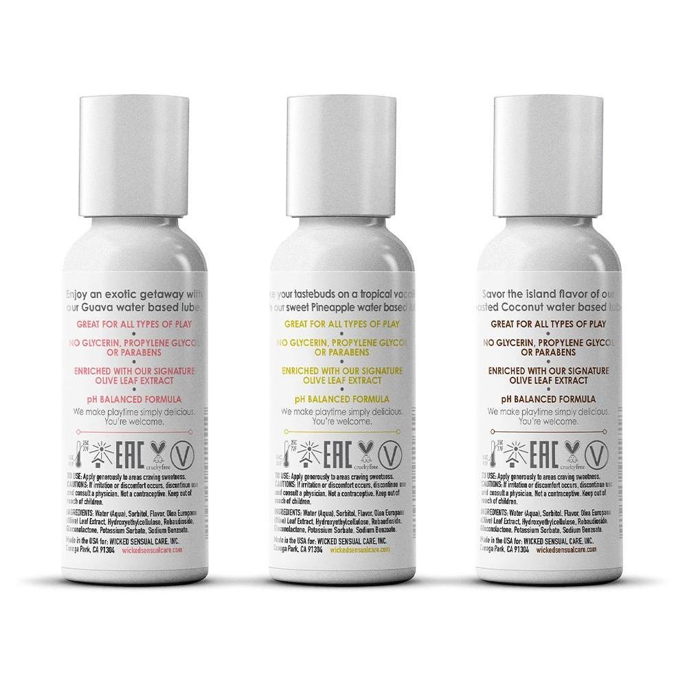 Лубриканты - Набор ароматизированных лубрикантов Wicked Simply Tropical Trio Kit, 3 шт. 1